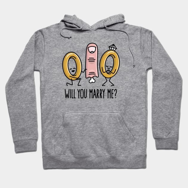 Will you marry me marriage proposal wedding rings Hoodie by LaundryFactory